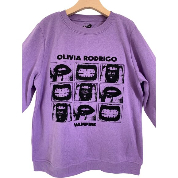 Olivia Rodrigo Womens Vampire Graphic Sweatshirt Round Neck Purple Size XL - Picture 4 of 14